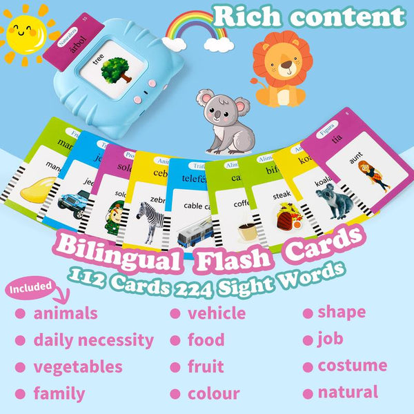 Bilingual Talking Flash Cards English Spanish Vocabulary Learning - lifestyle - detail