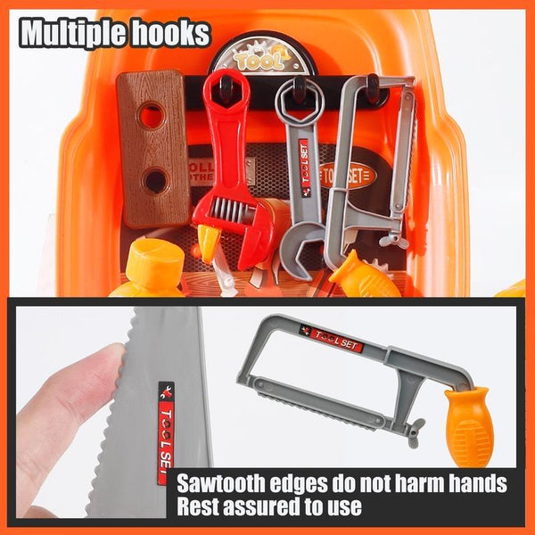 Kids Construction Tool Set – 22-Piece Pretend Play Backpack Kit - detail - detail