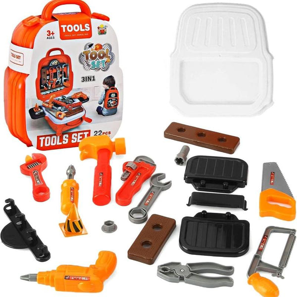 Kids Construction Tool Set – 22-Piece Pretend Play Backpack Kit - detail - detail