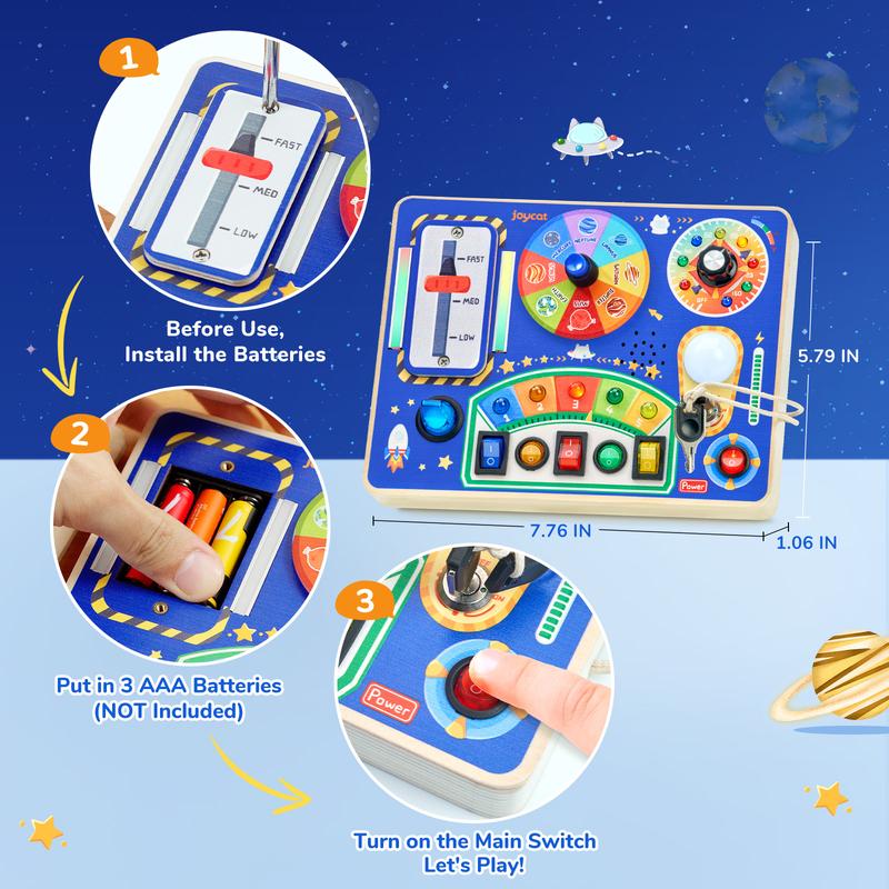 Busy Board Sensory Toy with LED Lights Music Montessori Learning Activity for Toddlers - detail - detail