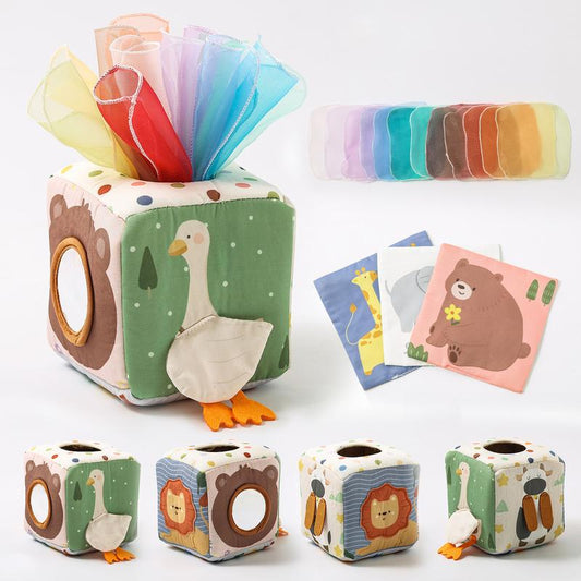 Baby Tissue Box Toy Montessori Sensory Play for Infants 6 Months - main - primary