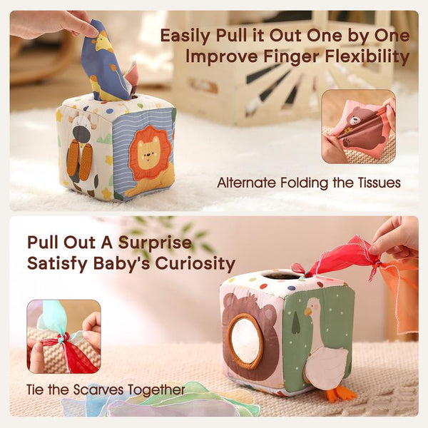 Baby Tissue Box Toy Montessori Sensory Play for Infants 6 Months - main - gallery