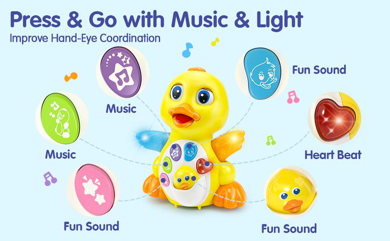 Crawling Duck Toy Music Lights Infant Development image - 1757626310285 - lifestyle - cover