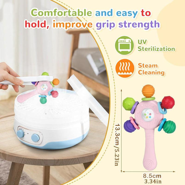 Sensory Teether Rattle Toy Motor Skill Development Birthday Gift - primary - cover