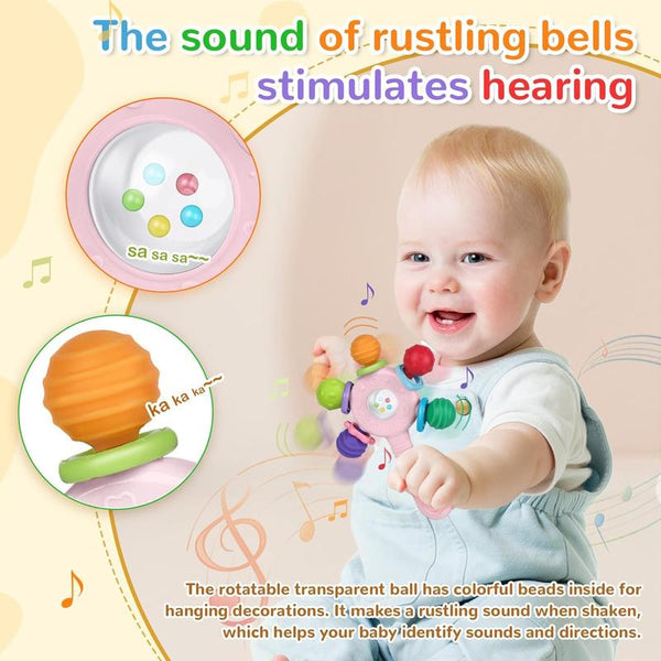 Sensory Teether Rattle Toy Motor Skill Development Birthday Gift - lifestyle - cover