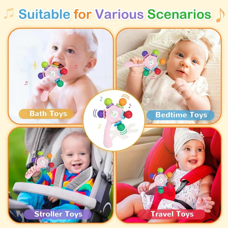 Sensory Teether Rattle Toy Motor Skill Development Birthday Gift - detail - detail