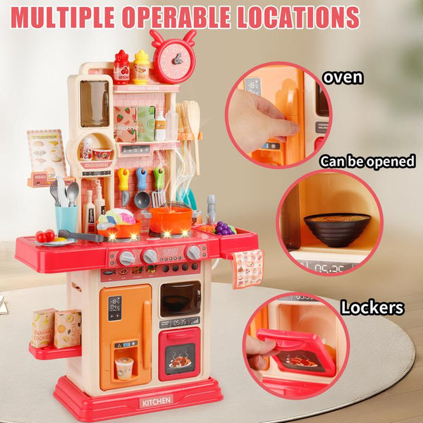 Pretend Play Kitchen Set 45Piece Sound Light Cooking Station - detail - detail
