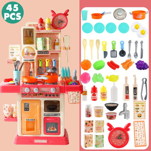 Pretend Play Kitchen Set 45Piece Sound Light Cooking Station - primary - cover