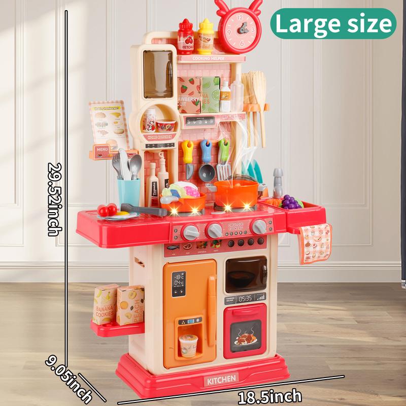 Pretend Play Kitchen Set 45Piece Sound Light Cooking Station - detail - side