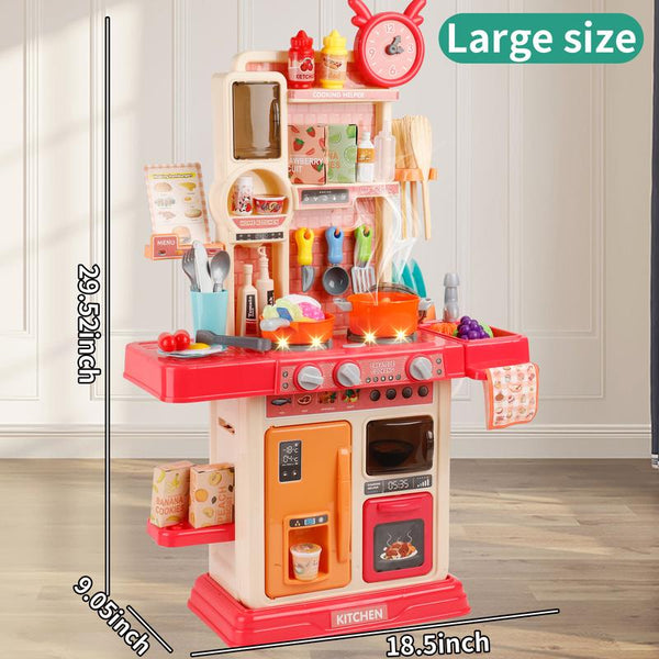 Pretend Play Kitchen Set 45Piece Sound Light Cooking Station - detail - side