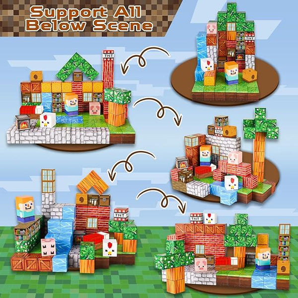 100Piece Magnetic Building Blocks Set STEM Montessori Creative Tiles - detail - detail