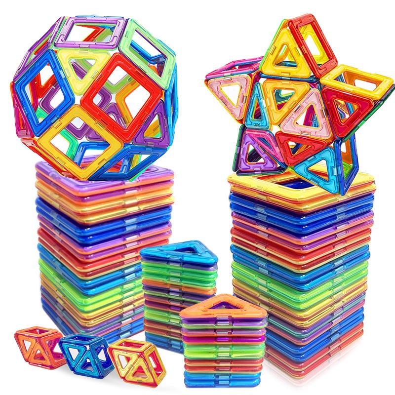 Large Magnetic Building Blocks Set STEM Educational Assorted Colors - front - primary