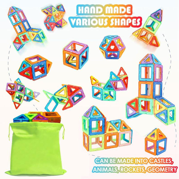Large Magnetic Building Blocks Set STEM Educational Assorted Colors - detail - detail