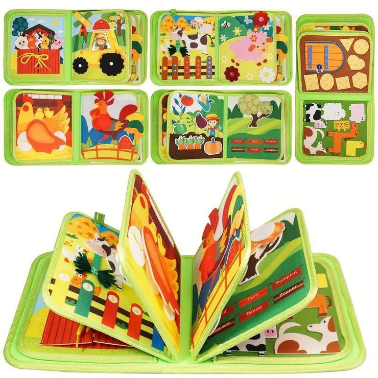 Busy Board 3D Story Cloth Book – Early Education Sensory Toy