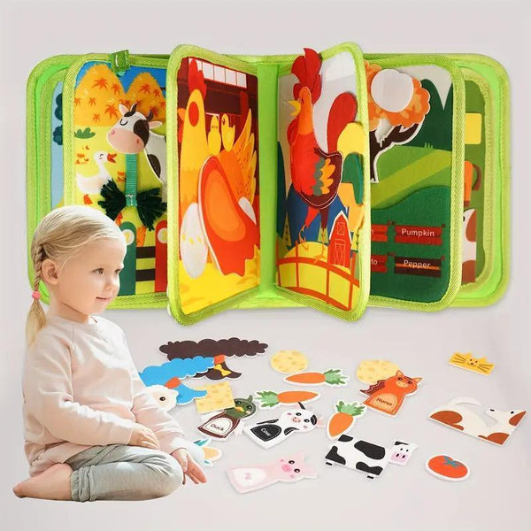 Busy Board 3D Story Cloth Book Early Education Sensory Toy - primary - cover