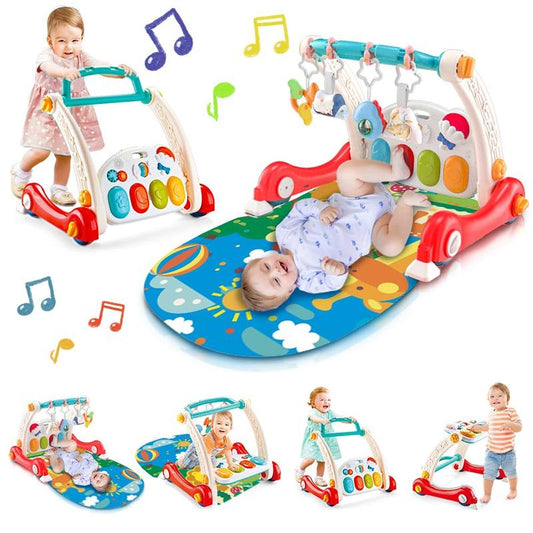 Interactive Baby Gym Play Mat with Toys Rattles Tummy Time Support