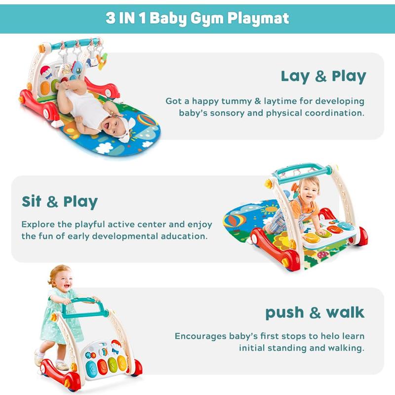 Interactive Baby Gym Play Mat with Toys Rattles Tummy Time Support - detail - detail