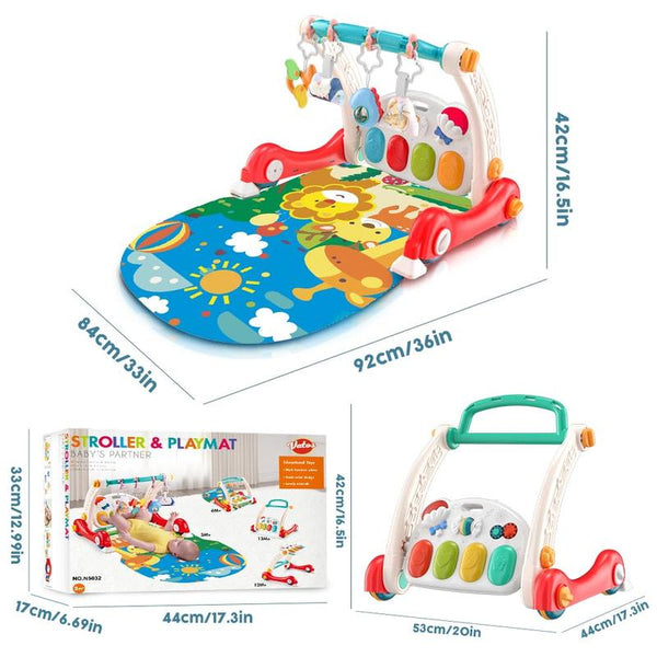 Interactive Baby Gym Play Mat with Toys Rattles Tummy Time Support - detail - detail