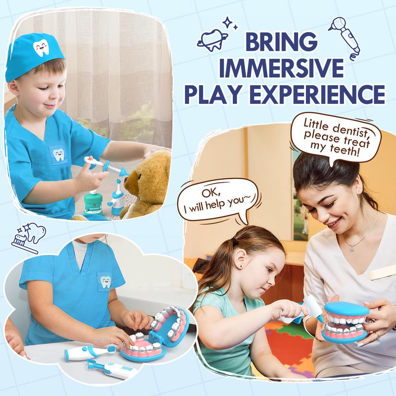 Kids Dentist Playset Educational Role Play Toy with Tools Teeth Model - detail - detail - lifestyle