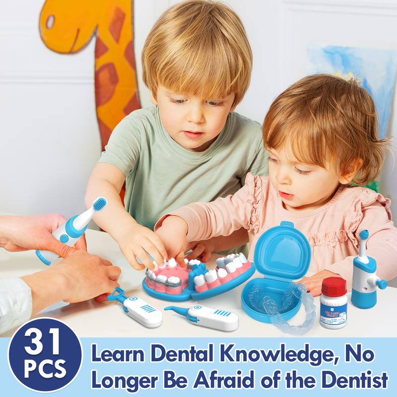 Kids Dentist Playset Educational Role Play Toy with Tools Teeth Model - lifestyle - cover