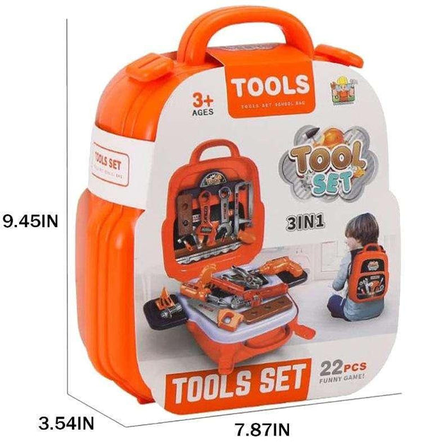 Kids Construction Tool Set – 22-Piece Pretend Play Backpack Kit - detail - detail