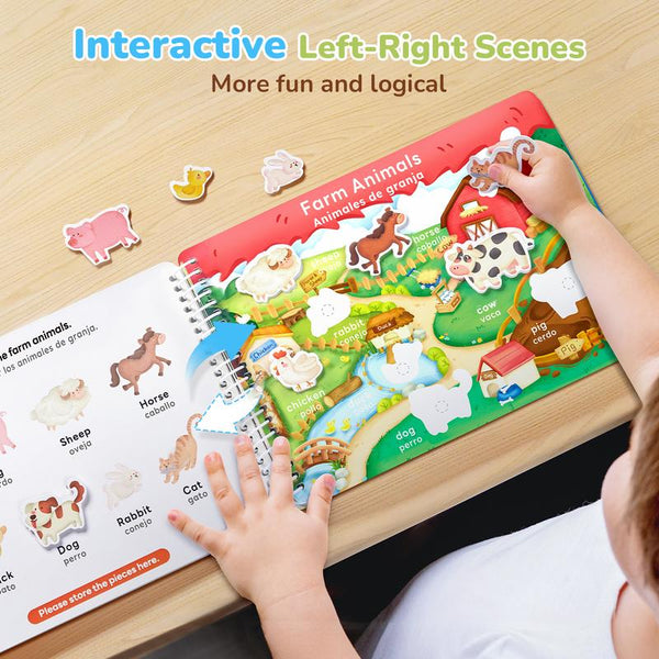 Montessori Busy Board for Kids Zipper Buckle Life Skills Activity Toy - lifestyle - angle