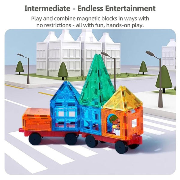 102PCS Magnetic Tiles Building Set with Cars STEM Construction Toy for Kids - detail - detail
