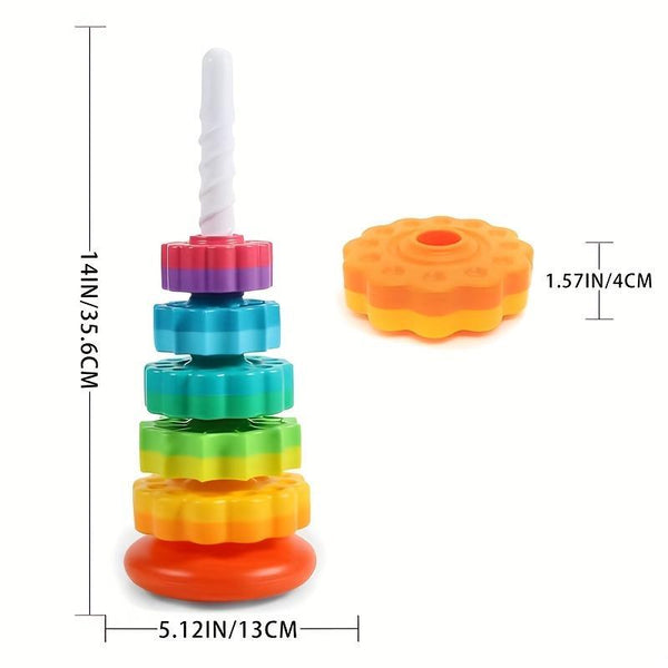 Rotating Tower Drop Toy Montessori Color Matching Gravity Play for Toddlers - primary - cover
