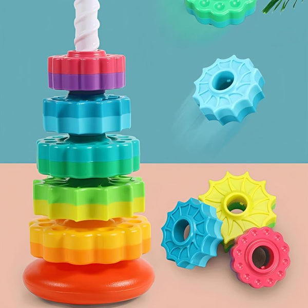 Rotating Tower Drop Toy Montessori Color Matching Gravity Play for Toddlers - detail - detail