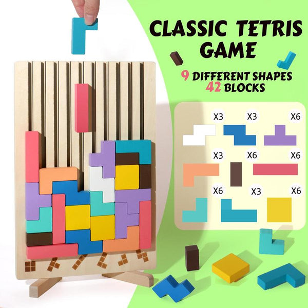 Wooden Stacking Puzzle Toy 2-in-1 Montessori Shape Number Learning Game - detail - cover