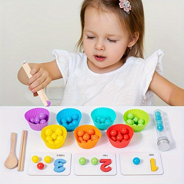 Montessori Arithmetic Toy Set Colorful Silicone Learning Tools for Early Math - lifestyle - front