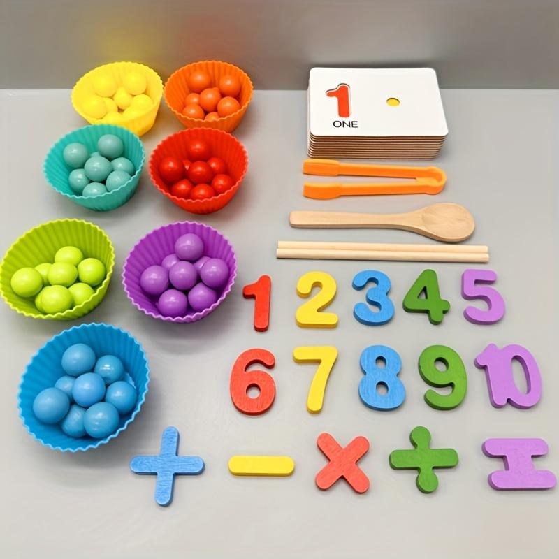 Montessori Arithmetic Toy Set Colorful Silicone Learning Tools for Early Math - detail - detail
