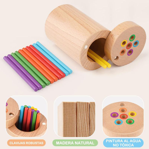 Wooden Montessori Color Sorting Toy Fine Motor Skill Builder for Toddlers - detail - detail