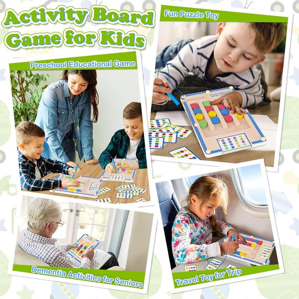 Montessori Magnetic Wooden Puzzle Game Portable Educational Toy for Ages 47 - lifestyle - angle