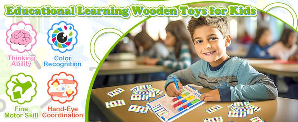 Montessori Magnetic Wooden Puzzle Game Portable Educational Toy for Ages 47 - lifestyle - side