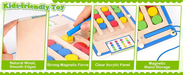Montessori Magnetic Wooden Puzzle Game Portable Educational Toy for Ages 47 - detail - detail