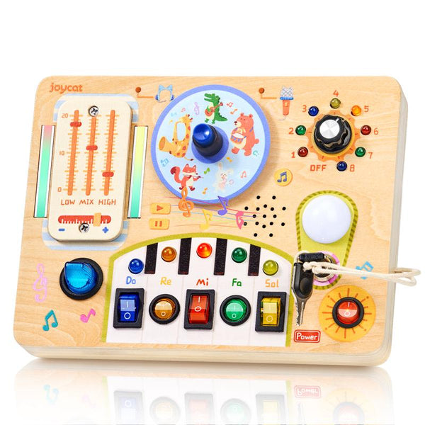 Busy Board Sensory Toy with LED Lights Music Montessori Learning Activity for Toddlers - primary - cover