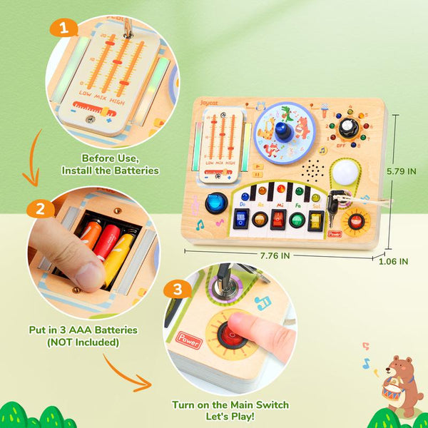 Busy Board Sensory Toy with LED Lights Music Montessori Learning Activity for Toddlers - detail - detail