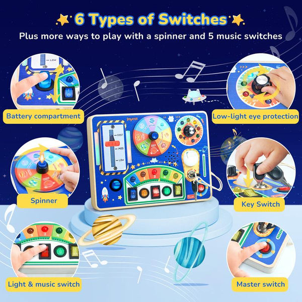 Busy Board Sensory Toy with LED Lights Music Montessori Learning Activity for Toddlers - detail - detail