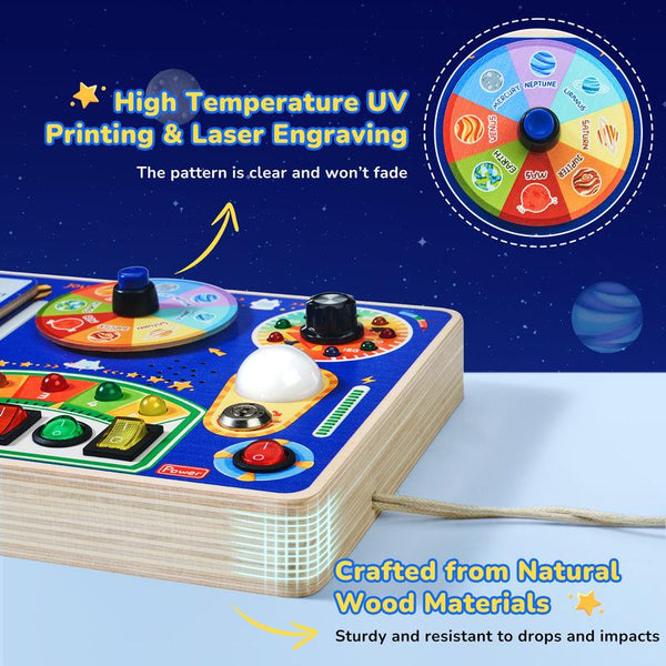 Busy Board Sensory Toy with LED Lights Music Montessori Learning Activity for Toddlers - detail - detail