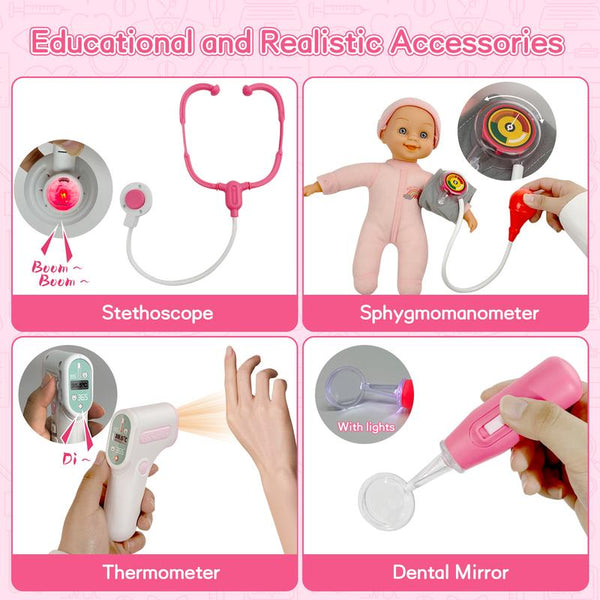 Doctor Pretend Playset 35-Piece Montessori Toy Kit for Imaginative Role Play - detail - detail
