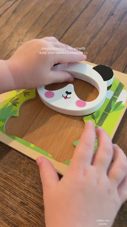 Wooden Animal Shape Puzzles – 6-Pack Montessori Toys for Toddlers
