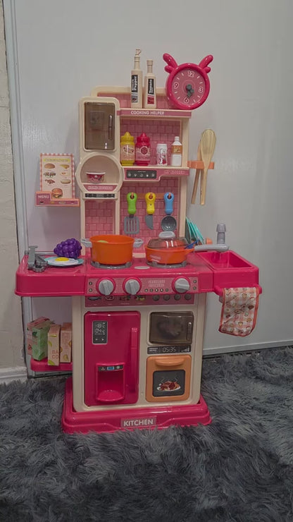 Pretend Play Kitchen Set – 45‑Piece Sound & Light Cooking Station