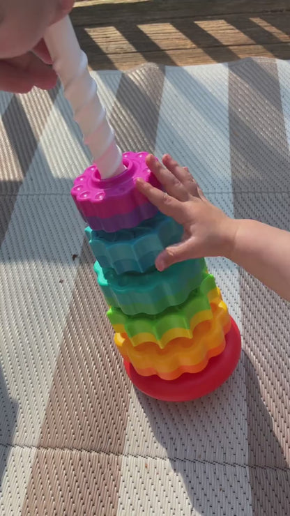 Rotating Tower Drop Toy – Montessori Color Matching & Gravity Play for Toddlers