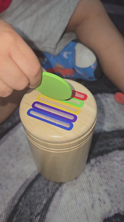 Wooden Montessori Color Sorting Toy – Fine Motor Skill Builder for Toddlers