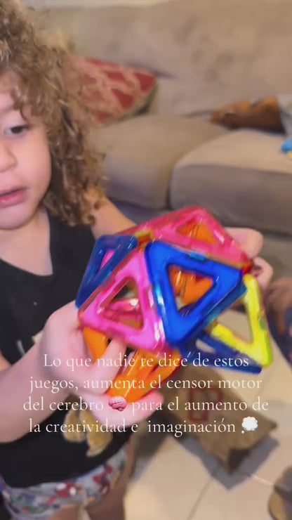 Large Magnetic Building Blocks Set – STEM Educational Assorted Colors
