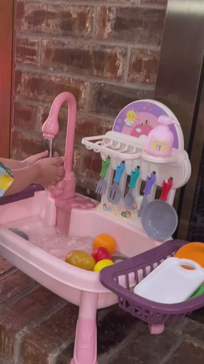 Kitchen Sink Play Set – Running Water & Full Utensil Accessories