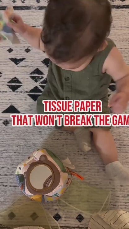Baby Tissue Box Toy – Montessori Sensory Play