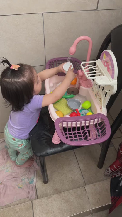 Kitchen Sink Play Set – Running Water & Full Utensil Accessories
