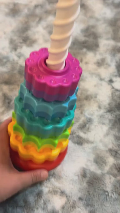 Rotating Tower Drop Toy – Montessori Color Matching & Gravity Play for Toddlers